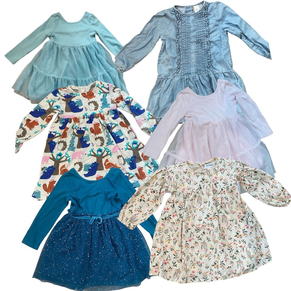 3T dress bundle lot - Old Navy Cat & Jack- long sleeve, three tutu dresses - GUC